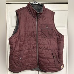 Women’s Carhartt reversible vest, Eggplant with dark gray Sherpa lining size XXL